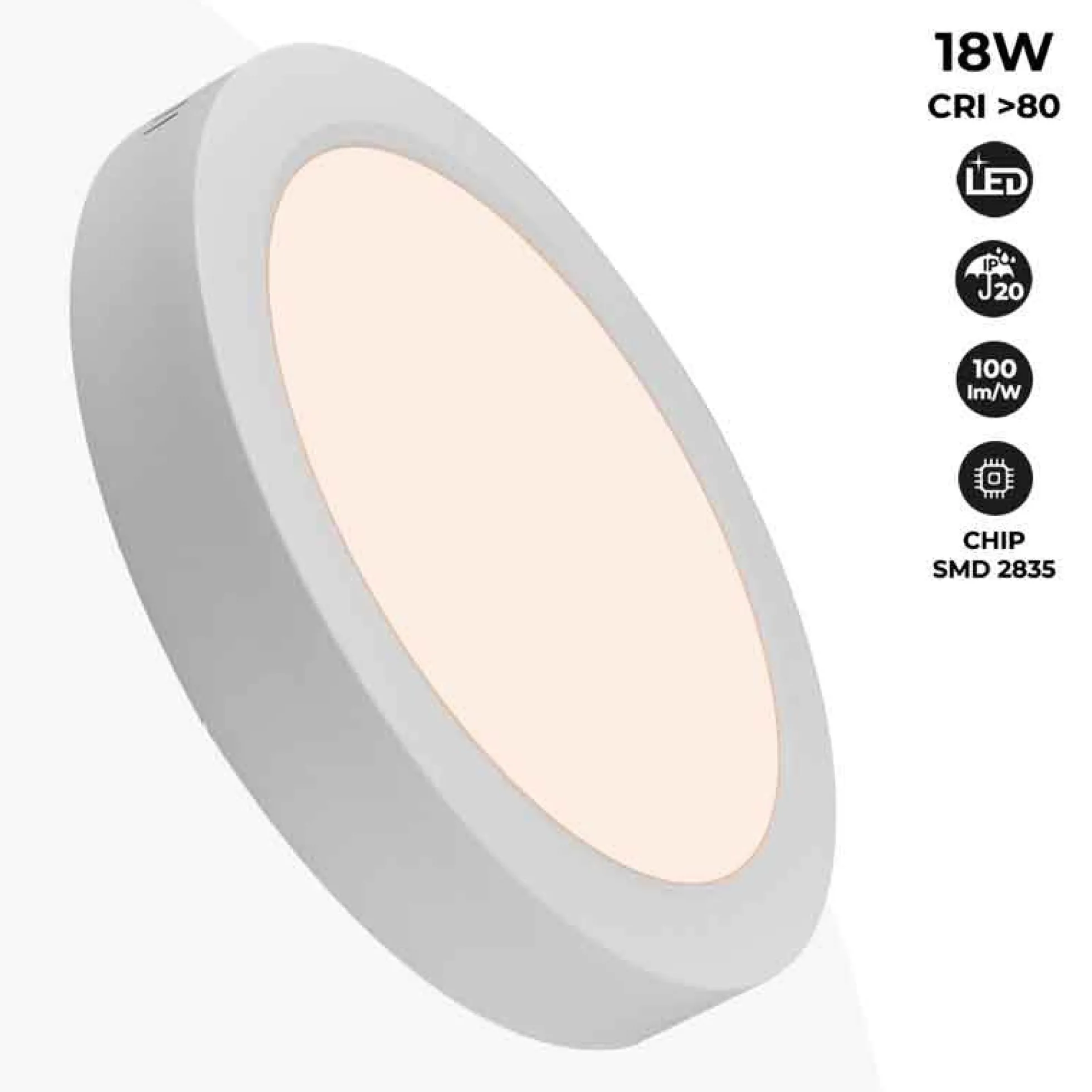Plafón LED de superficie 18W Alta Eficiencia