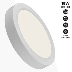 Plafón LED de superficie 18W Alta Eficiencia