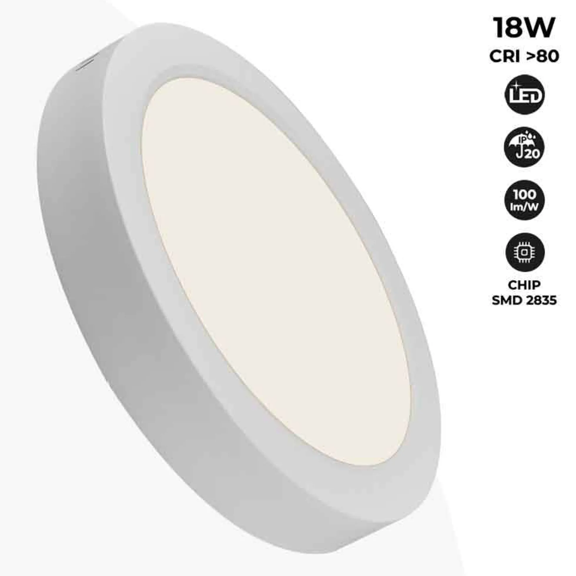 Plafón LED de superficie 18W Alta Eficiencia