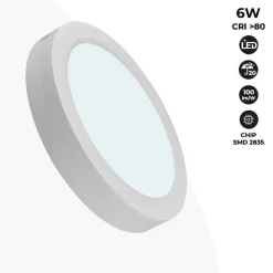 Plafón LED de superficie 6W Alta Eficiencia