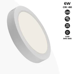 Plafón LED de superficie 6W Alta Eficiencia