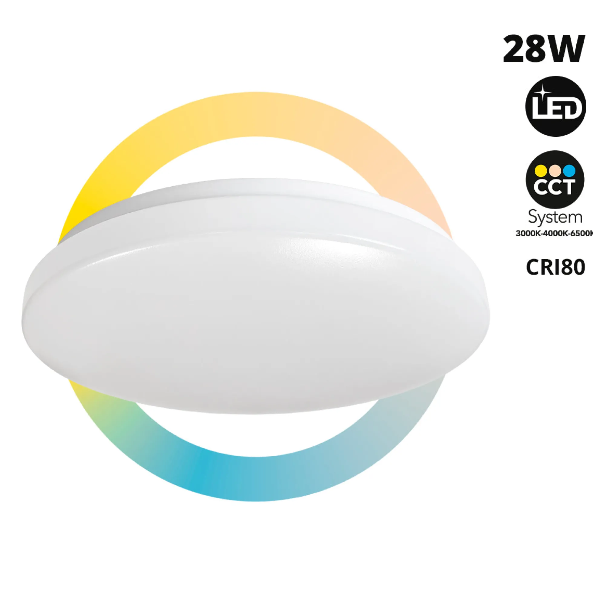 Plafón LED de techo - CCT - 28W - CRI80 - IP20