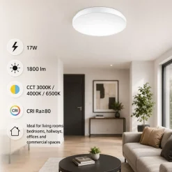 Plafón LED de techo - CCT - 17W - CRI80 - IP20