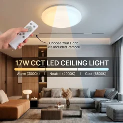 Plafón LED de techo con mando a distancia - CCT - 17W - CRI80 - IP20