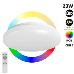 Plafón LED de techo con mando a distancia - RGB + CCT - 23W - CRI80 - IP20