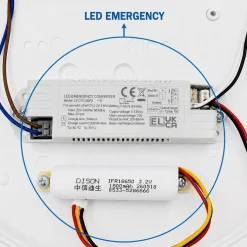 Plafón LED de techo estanco con sensor de movimiento + Luz de emergencia - CCT - Potencia ajustable 12W-16W - Ø31cm - IP65