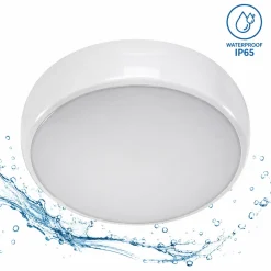 Plafón LED de techo estanco con sensor de movimiento + Luz de emergencia - CCT - Potencia ajustable 12W-16W - Ø31cm - IP65