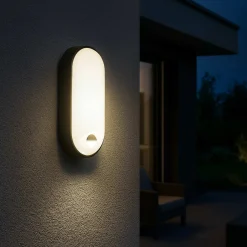 Plafón LED exterior ovalado con sensor PIR - 15W - CCT - IP65