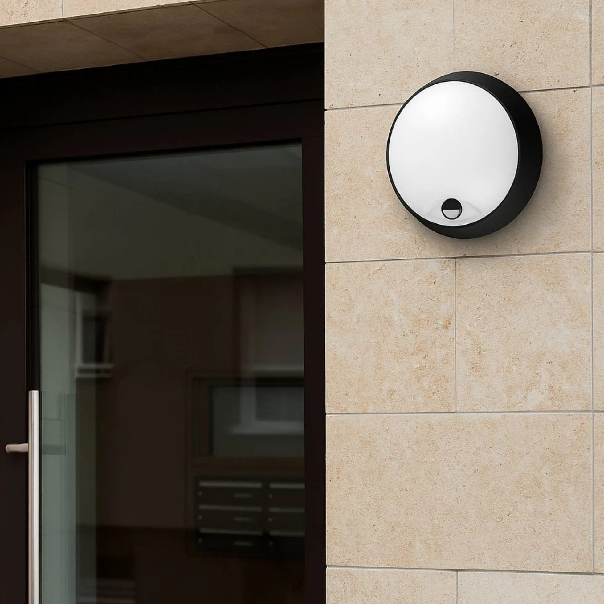 Plafón LED exterior redondo con sensor PIR - 20W - CCT - IP65