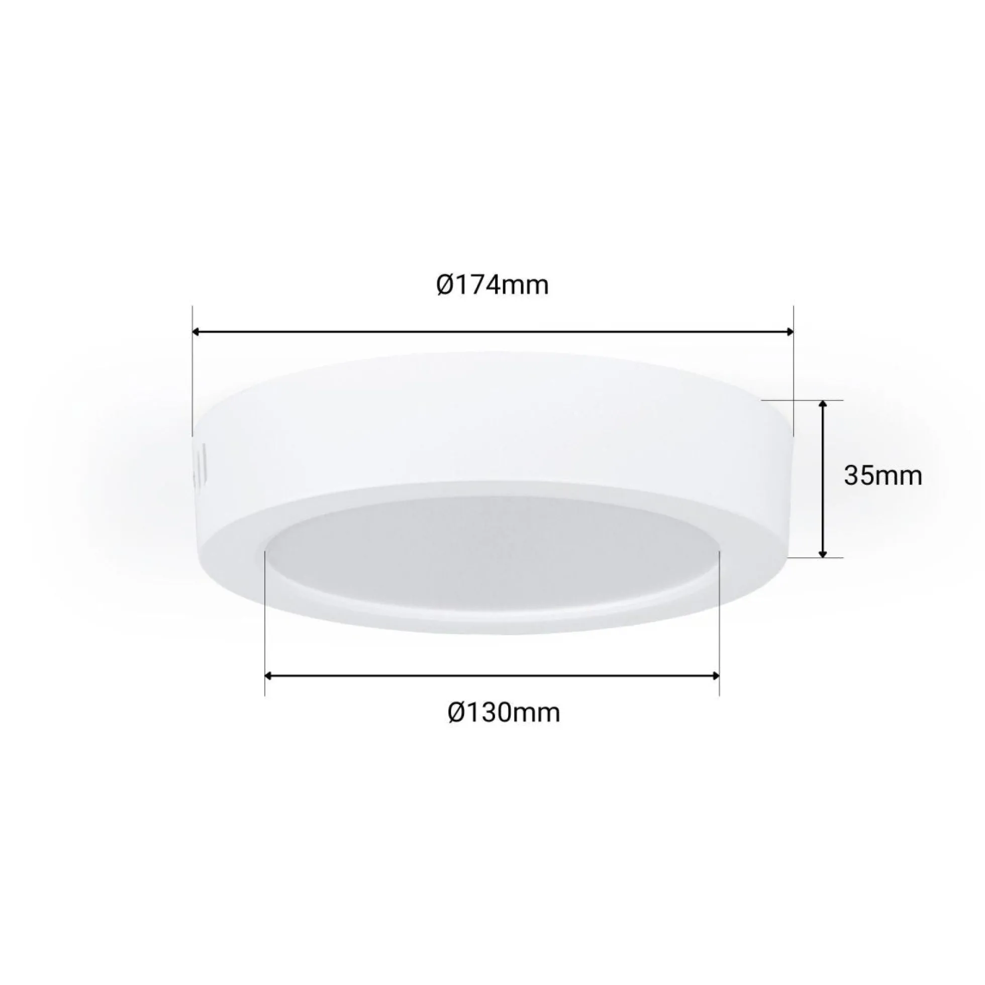 Plafón LED redondo de superficie - 12W - Alta Eficiencia