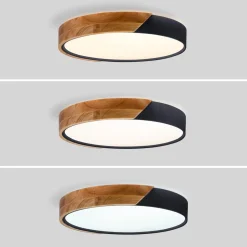 Plafón LED techo CCT 24W - Madera y Policarbonato - ø40cm - IP22