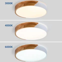 Plafón LED techo CCT 24W - Madera y Policarbonato - ø40cm - IP22