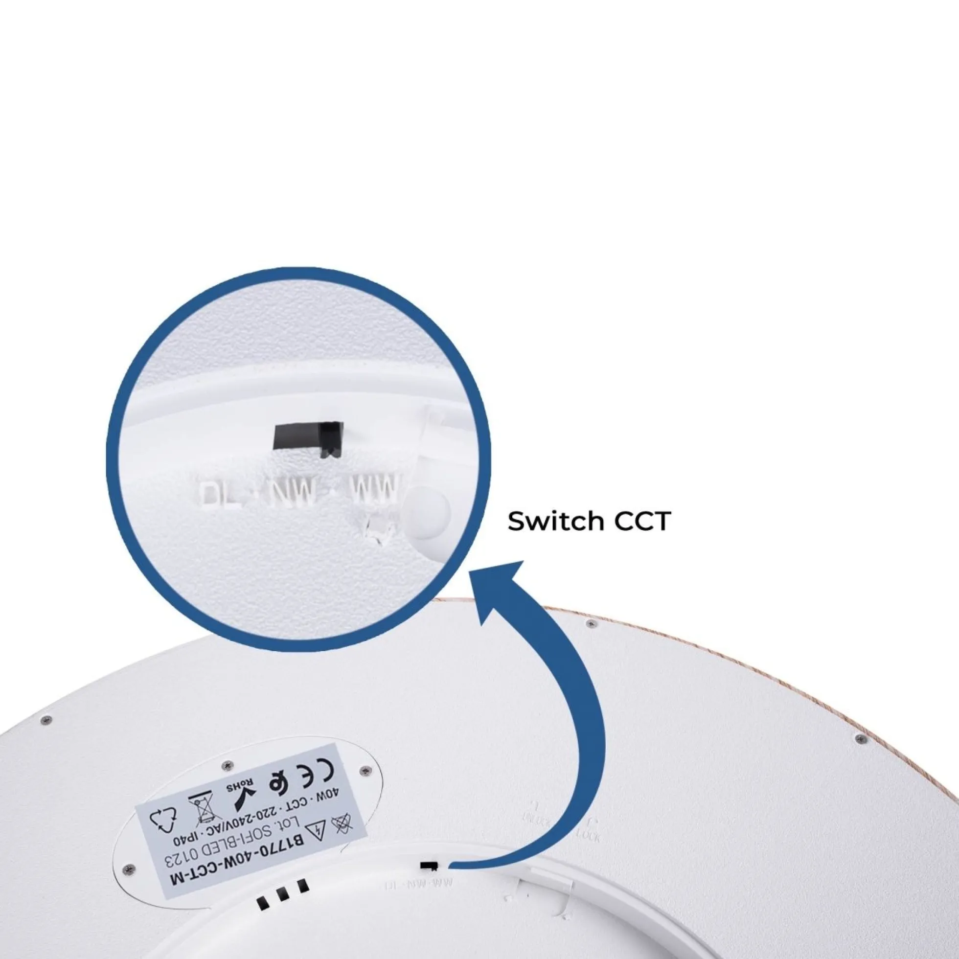 Plafón LED techo circular CCT 40W - IP40