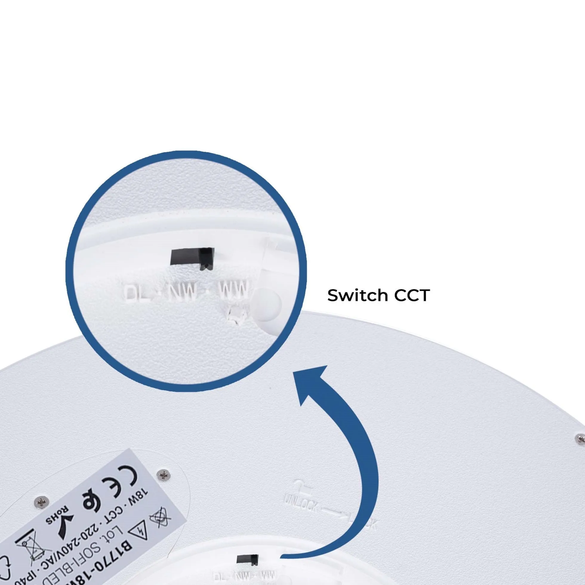 Plafón LED techo circular CCT 18W - IP40