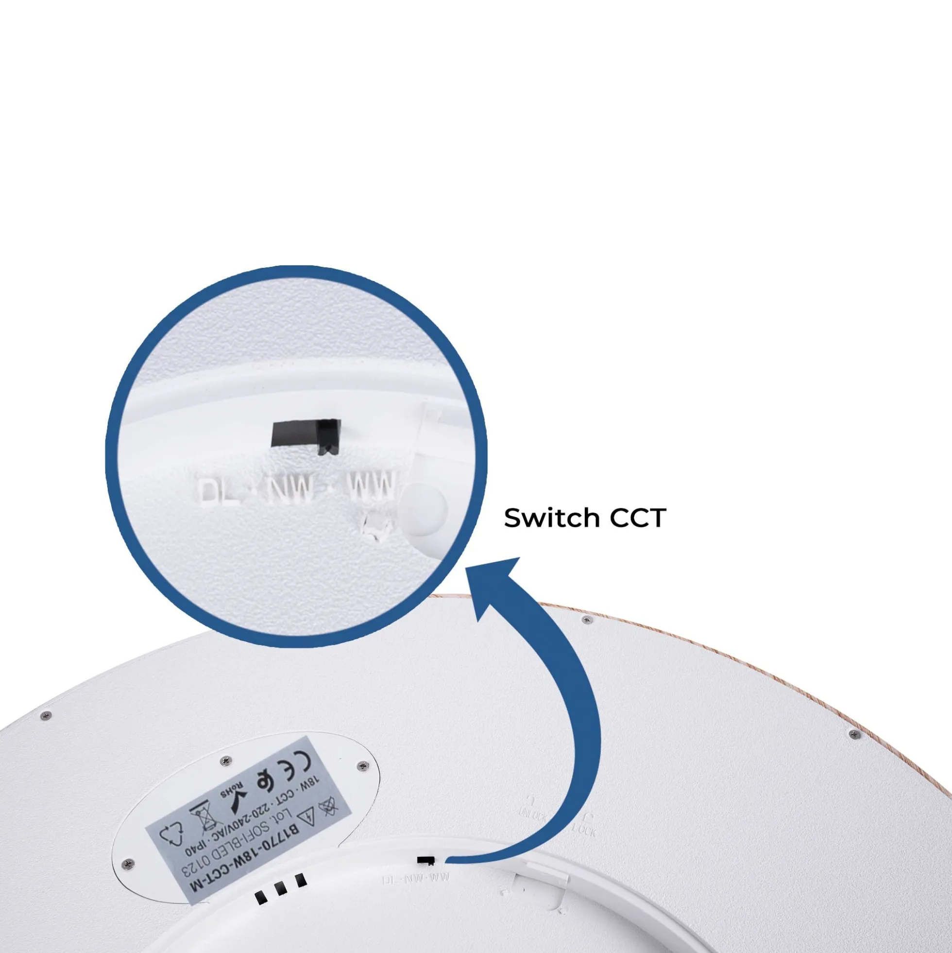 Plafón LED techo circular CCT 18W - IP40