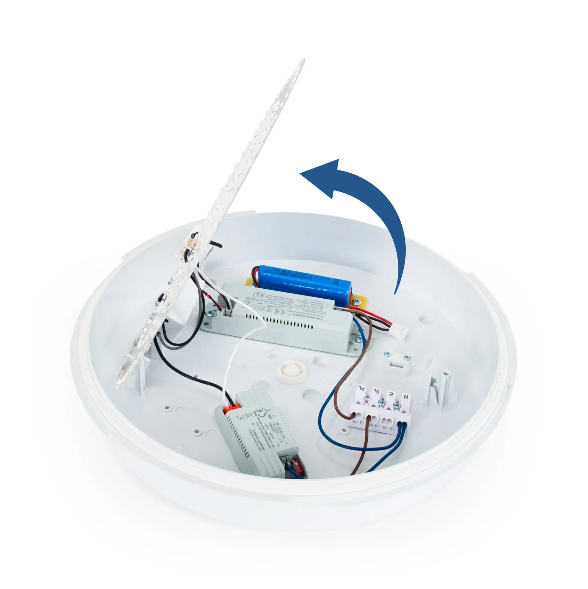 Plafón LED techo estanco / Luz de emergencia - CCT - Potencia ajustable 12W-16W - Ø31cm - IP65