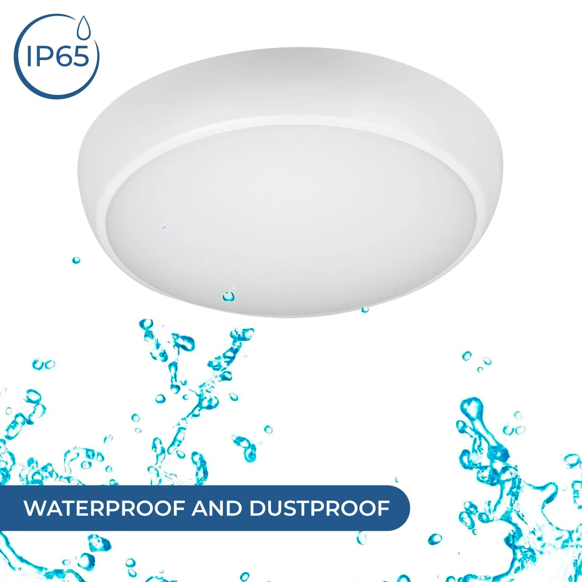 Plafón LED techo estanco / Luz de emergencia - CCT - Potencia ajustable 12W-16W - Ø31cm - IP65