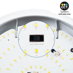Plafón LED techo estanco / Luz de emergencia - CCT - Potencia ajustable 12W-16W - Ø31cm - IP65