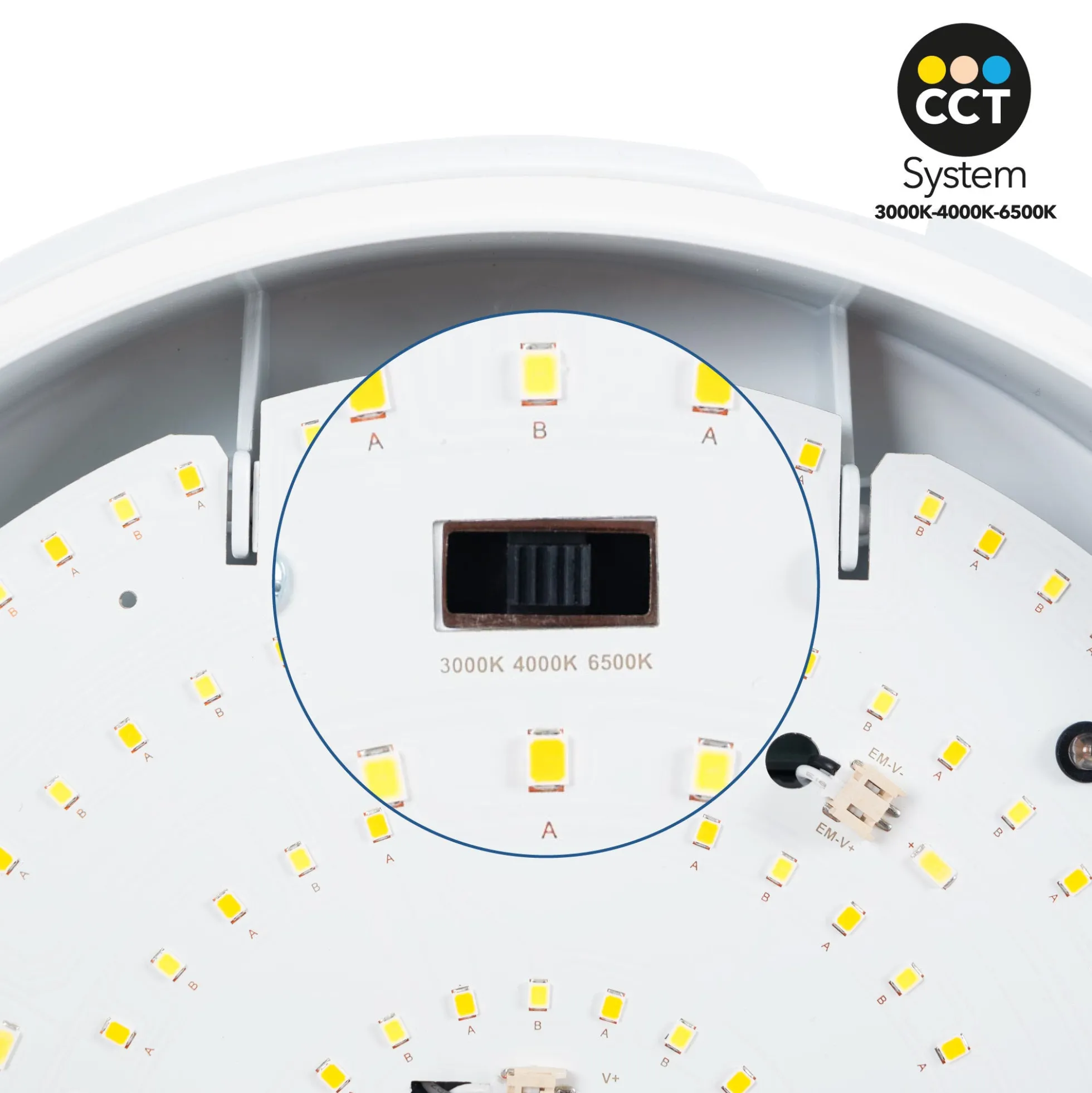 Plafón LED techo estanco / Luz de emergencia - CCT - Potencia ajustable 12W-16W - Ø31cm - IP65