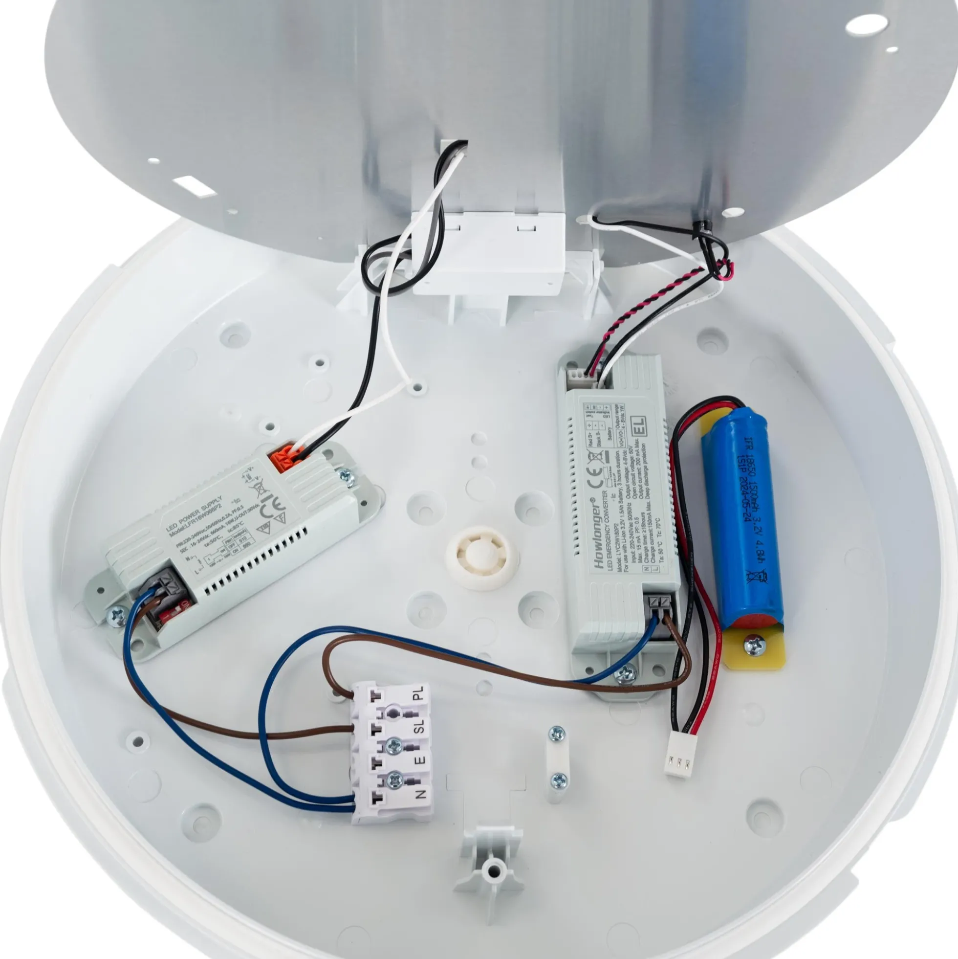 Plafón LED techo estanco / Luz de emergencia - CCT - Potencia ajustable 12W-16W - Ø31cm - IP65