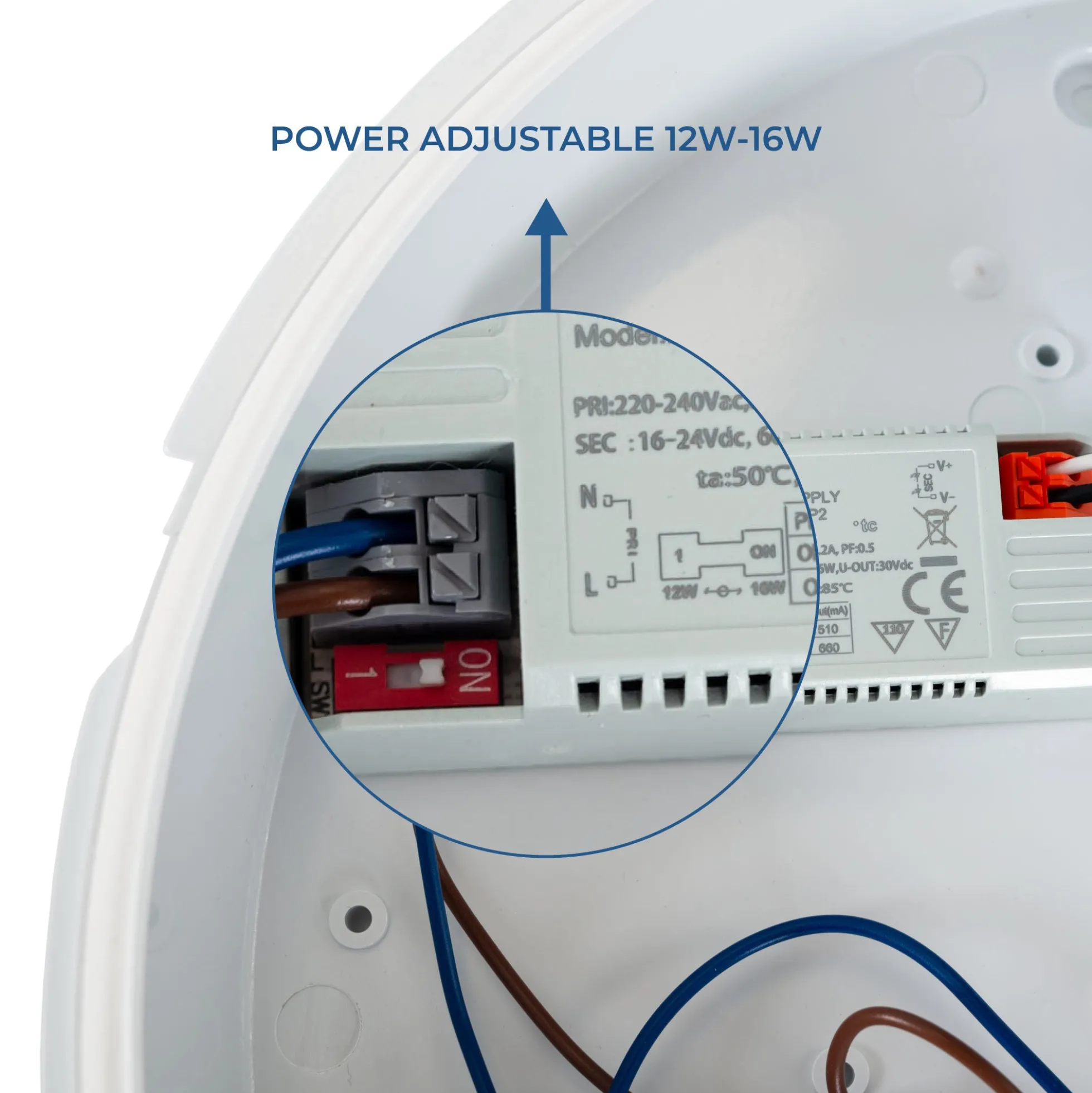 Plafón LED techo estanco / Luz de emergencia - CCT - Potencia ajustable 12W-16W - Ø31cm - IP65