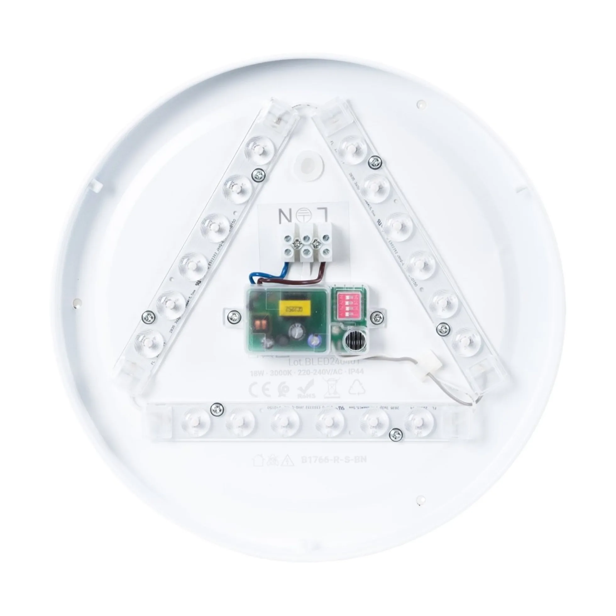Plafón LED techo 18W - Sensor de sonido + sensor crepuscular - IP44 - Ø26 cm