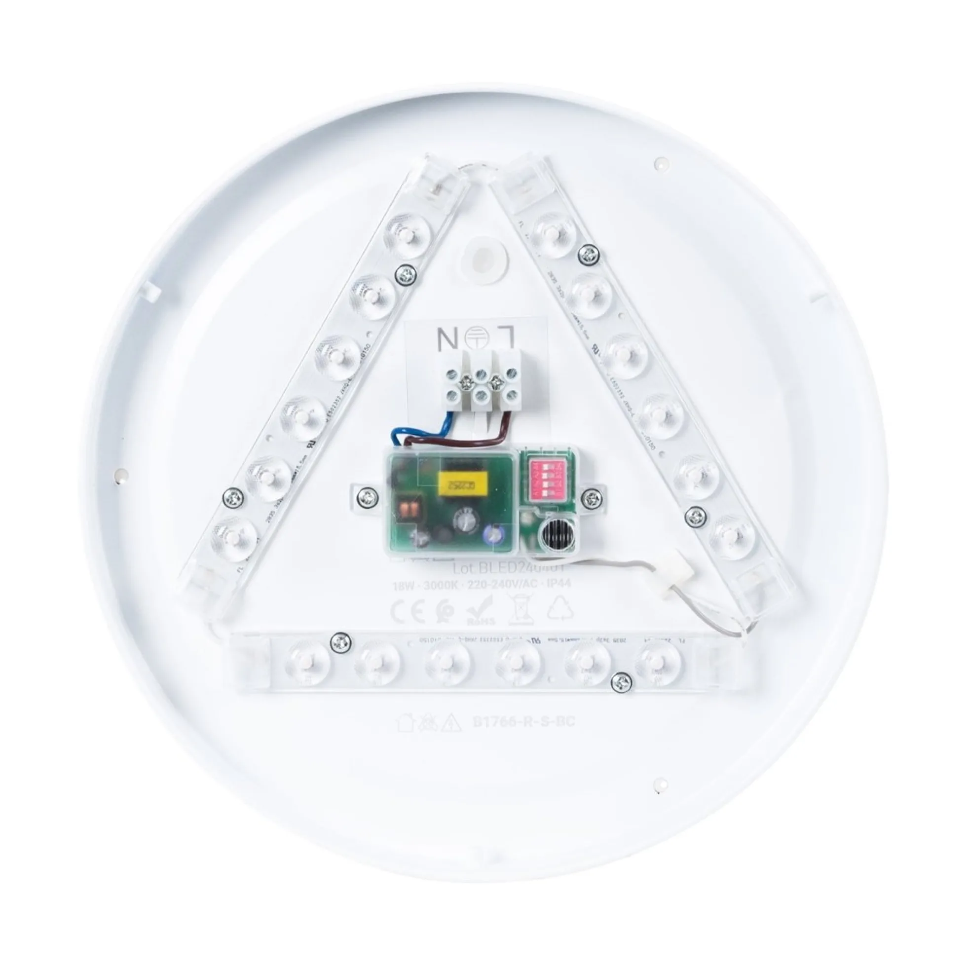 Plafón LED techo 18W - Sensor de sonido + sensor crepuscular - IP44 - Ø26 cm