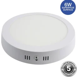 Plafón techo LED circular 6W - Ø11,5cm - 365lm