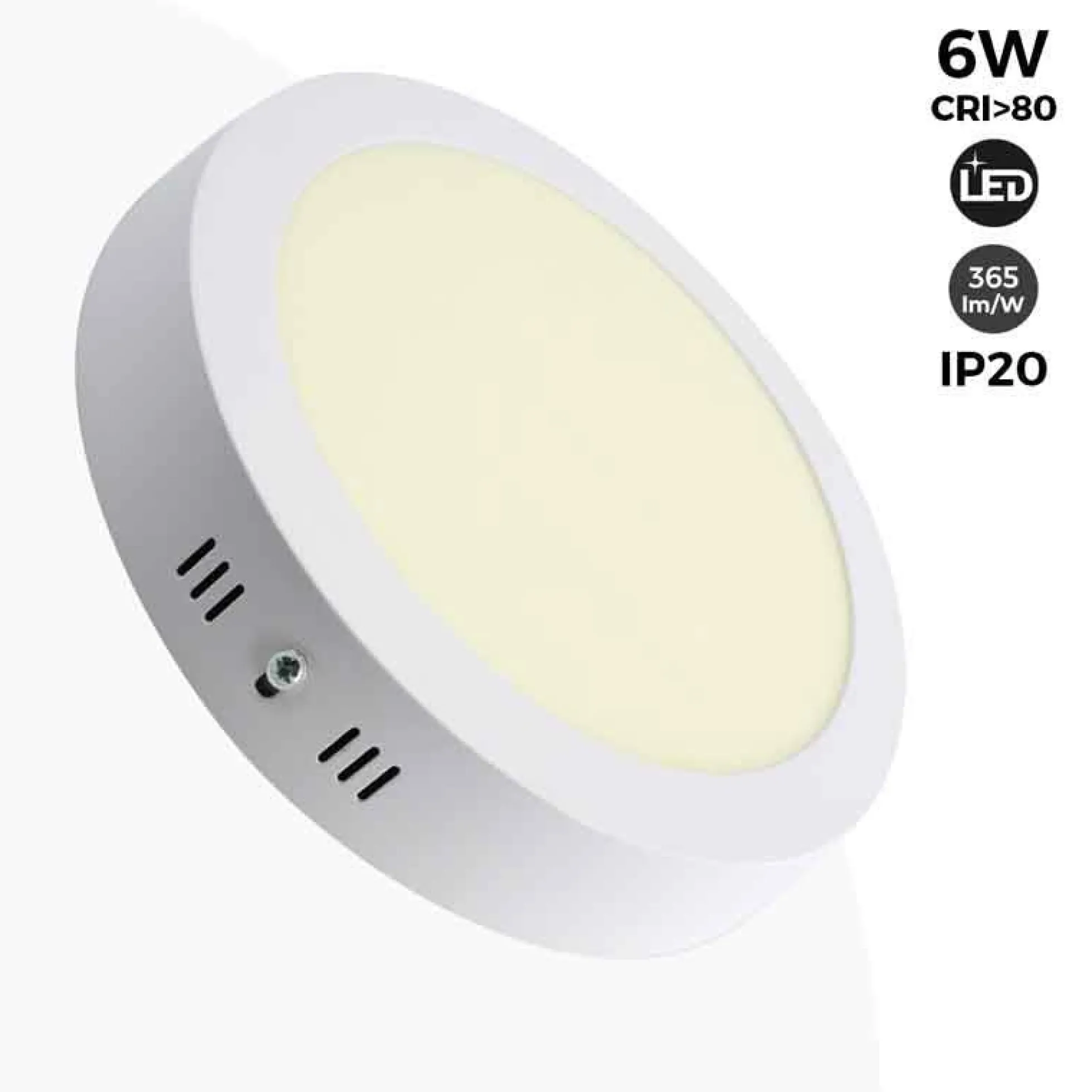 Plafón techo LED circular 6W - Ø11,5cm - 365lm