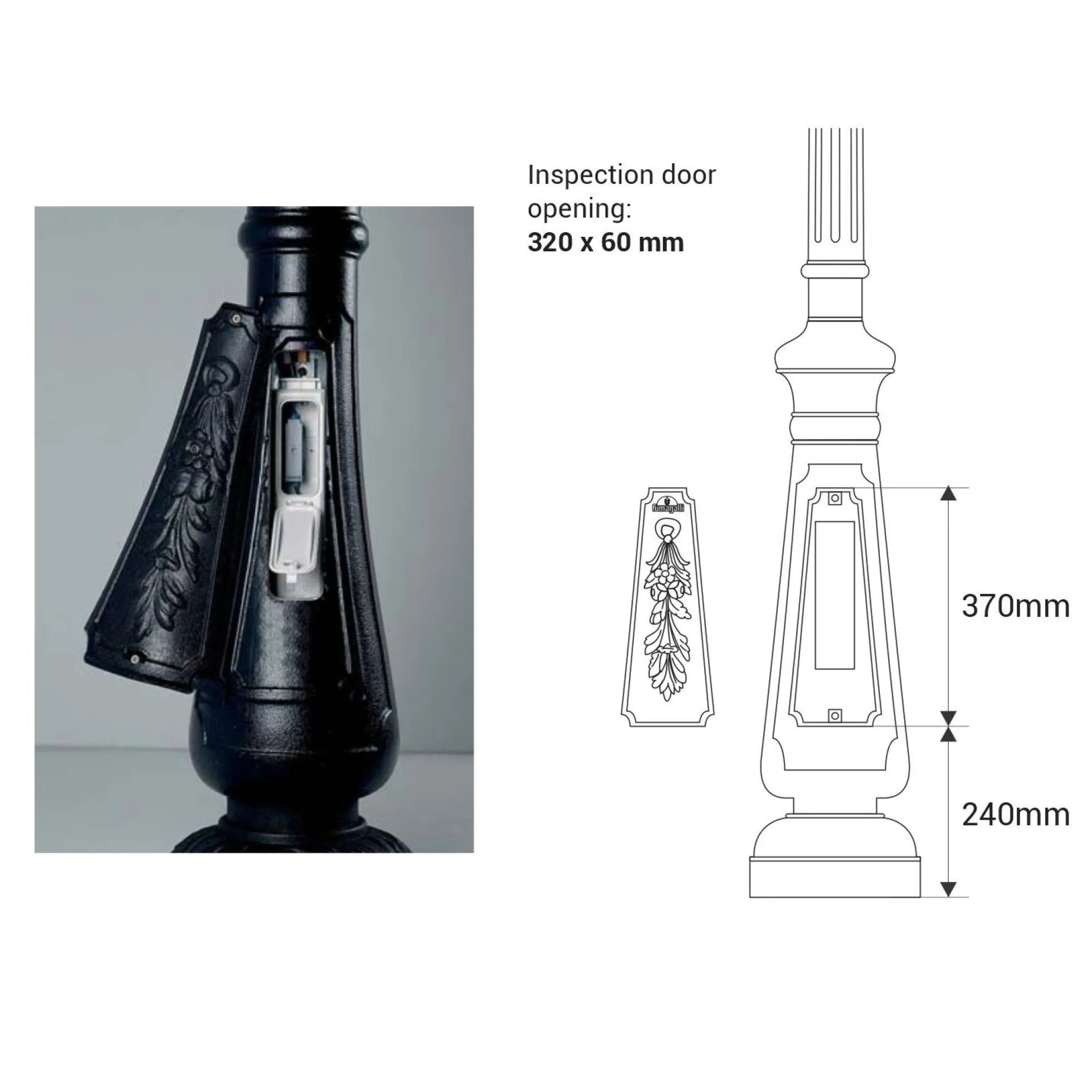 Poste de luz exterior doble Farola "TOBIA" Fumagalli - CCT - 2 x 30W - 8 opciones - E27