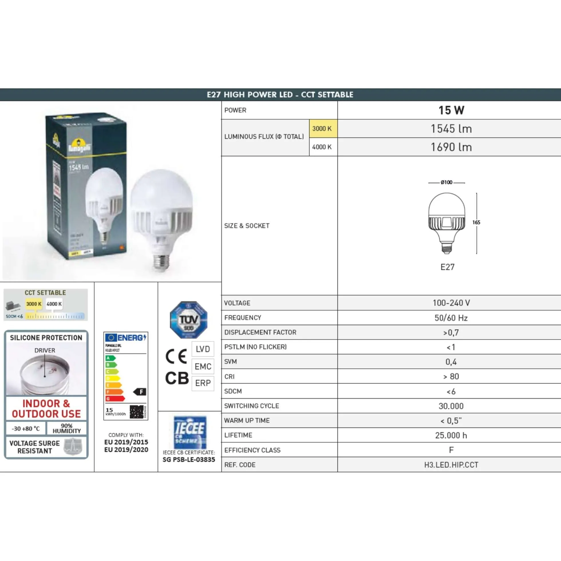 Poste de luz exterior doble Farola "TOBIA" Fumagalli - CCT - 2 x 30W - 8 opciones - E27