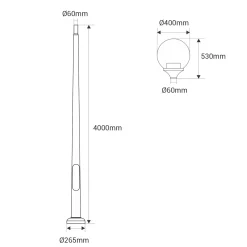 Poste de luz exterior "GLOBE 400 MODERN" Fumagalli - 4 opciones - E27
