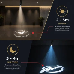 Proyector de logos LED GOBO para carril trifásico interior - 15W - Óptica 20° - IP20