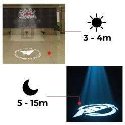 Proyector de logos LED GOBO para carril trifásico interior - 20W - Óptica 20° - IP20
