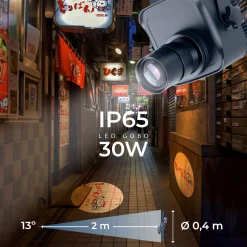 Proyector de logos LED GOBO 30W - Óptica 13° - Exterior - Rotativo