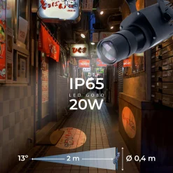 Proyector de logos LED GOBO 20W - Óptica 13° - Exterior - Rotativo