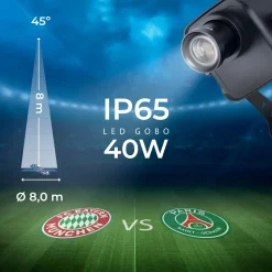Proyector de logos LED GOBO 40W - Óptica 45° - Exterior - Rotativo
