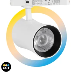 Proyector LED arquitectónico para carril monofásico CCT - 40W - CRI 90
