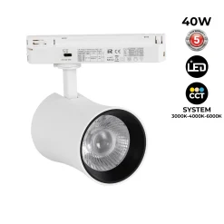 Proyector LED arquitectónico para carril monofásico CCT - 40W - CRI 90