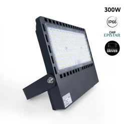 Proyector LED asimétrico exterior 300W - 140lm/W- IP66