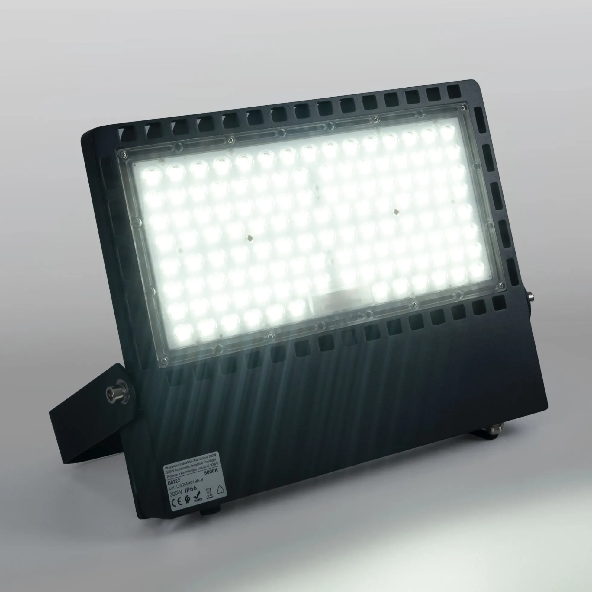 Proyector LED asimétrico exterior 300W - 140lm/W- IP66