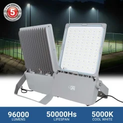 Proyector LED asimétrico exterior 600W - Regulable 1-10V - 160lm/W - IP66