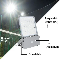 Proyector LED asimétrico exterior 600W - Regulable 1-10V - 160lm/W - IP66