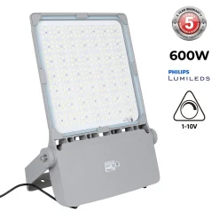 Proyector LED asimétrico exterior 600W - Regulable 1-10V - 160lm/W - IP66