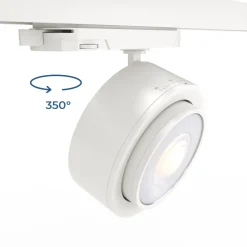 Proyector LED circular para carril trifásico 35W - ZOOM 15º- 45º - 4000K - CRI 90