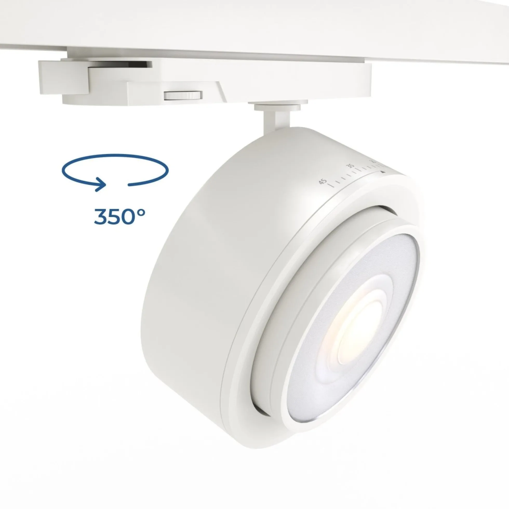 Proyector LED circular para carril trifásico 35W - ZOOM 15º- 45º - 4000K - CRI 90