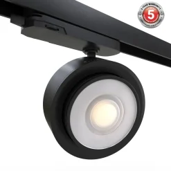 Proyector LED circular para carril trifásico 35W - ZOOM 15º- 45º - 4000K - CRI 90