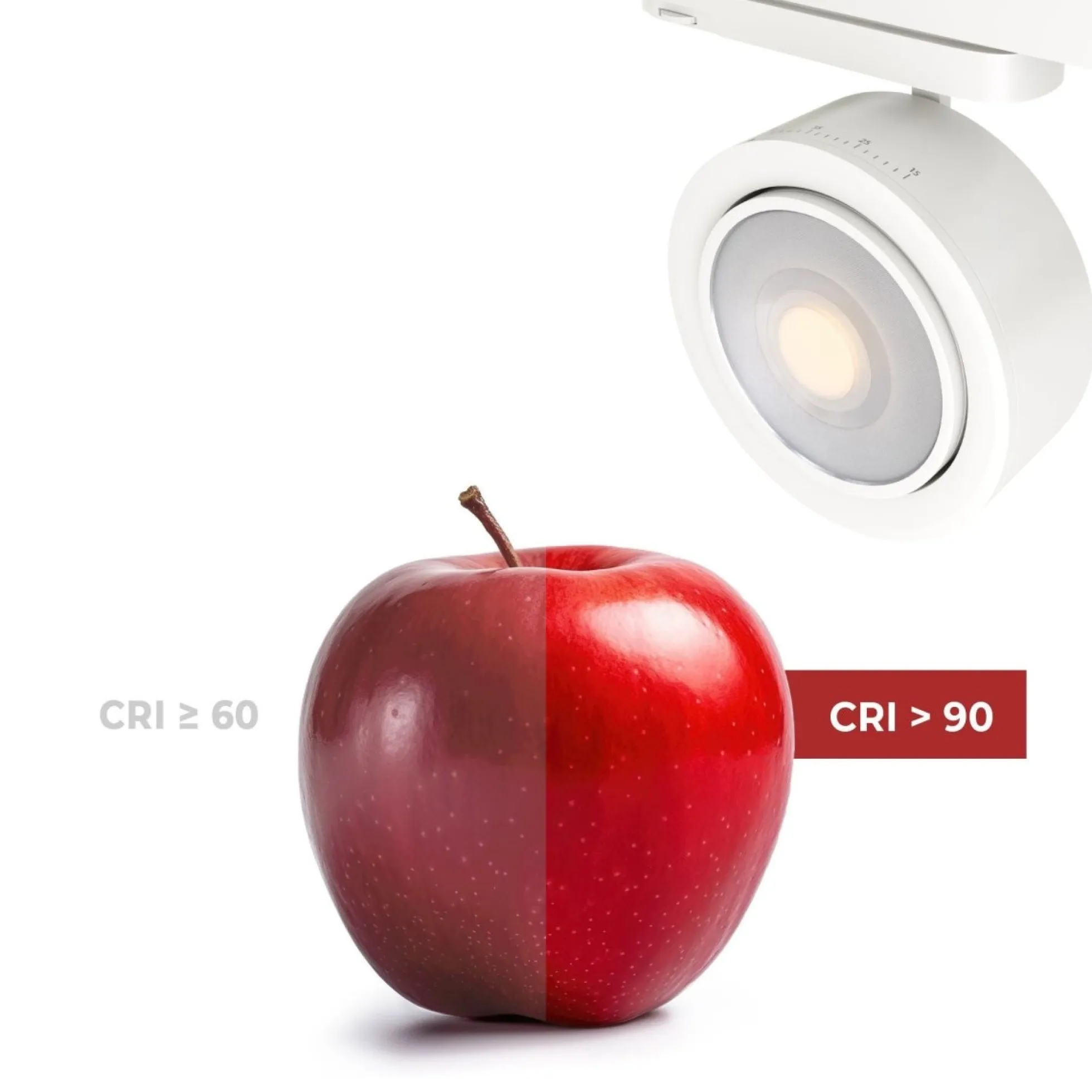 Proyector LED circular para carril trifásico 35W - ZOOM 15º- 45º - 4000K - CRI 90