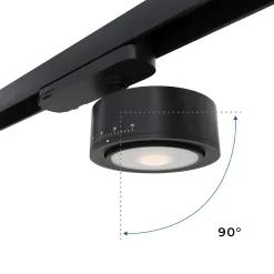 Proyector LED circular para carril trifásico 35W - ZOOM 15º- 45º - 4000K - CRI 90