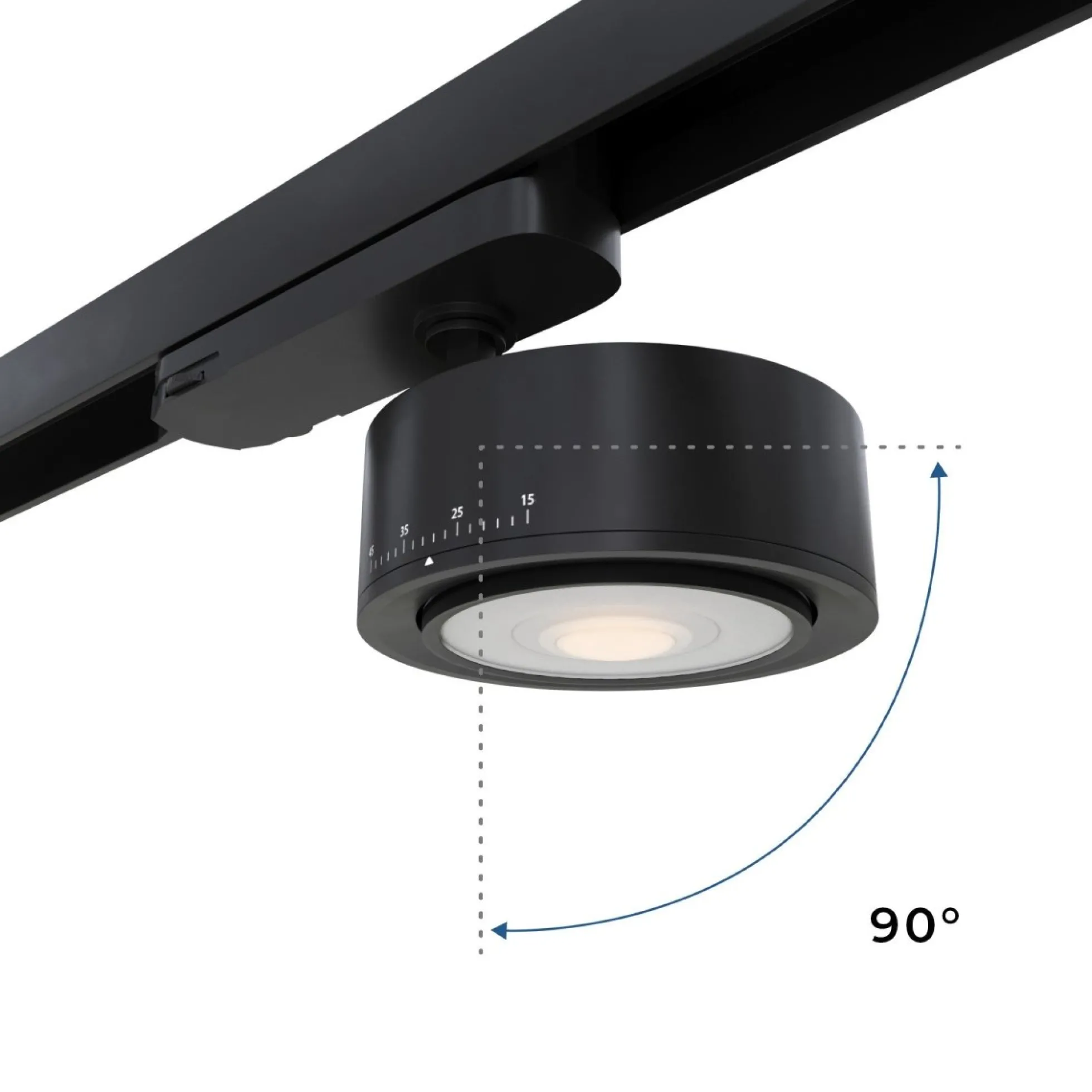 Proyector LED circular para carril trifásico 35W - ZOOM 15º- 45º - 4000K - CRI 90